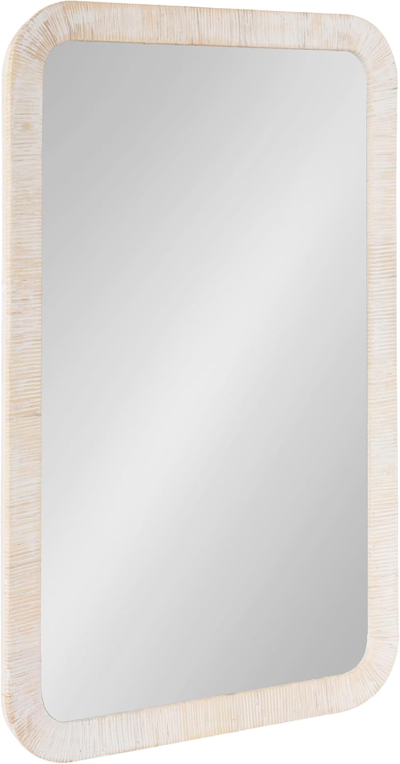 kate and laurel rahfy boho rectangle rattan mirror;, main product view