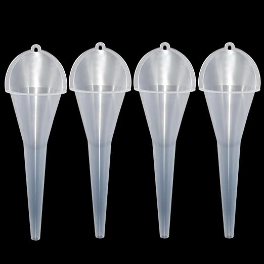 4 Pcs Long Neck Oil Funnel for Automotive, Wide Mouth Plastic Funnel, Long by WeiMeet