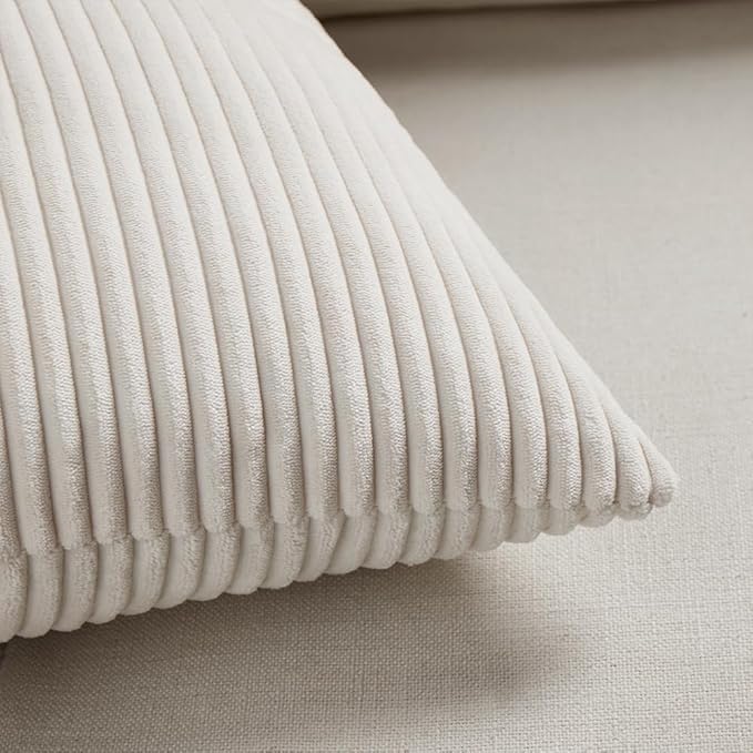 Fancy Homi 2 Packs Cream Euro Decorative Throw Pillow Covers 28x28 Inch - Image 5