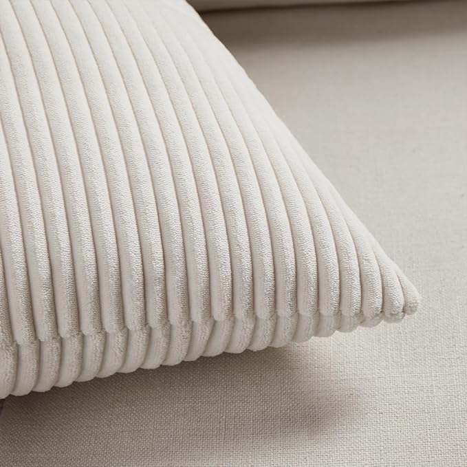 Fancy Homi 2 Packs Cream Lumbar Decorative Throw Pillow Covers 12x20 Inch - Image 5