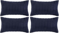 Fancy Homi 4 Packs Navy Blue Decorative Throw Pillow Covers 16x24 Inch by Fancy+Homi