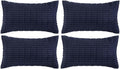 Fancy Homi 4 Packs Navy Blue Decorative Throw Pillow Covers 14x24 Inch by Fancy+Homi