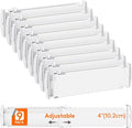 Lifewit 4" Tall 9 Pack Drawer Dividers, 35-56.5cm/13.8-22.2" Expandable Drawer by Lifewit