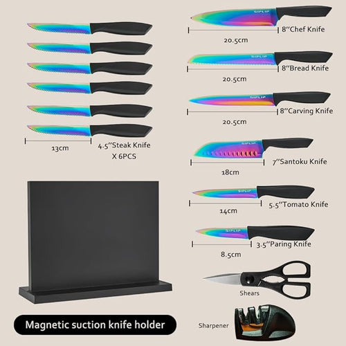 15-Piece High Carbon Stainless Steel Kitchen Knife Set - Image 2