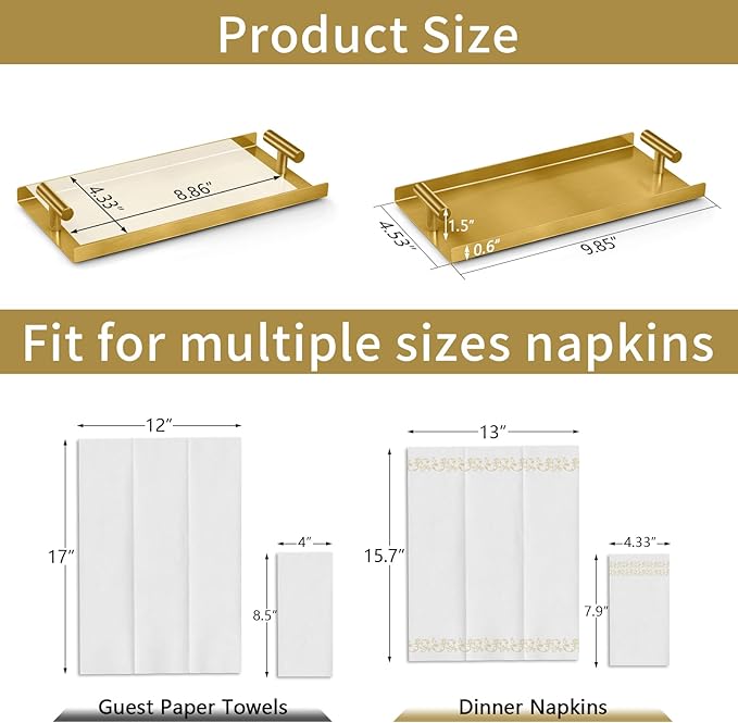 STWWO Napkin Holder for Bathroom, Guest Towel Holder Tray for Bathroom - Image 5