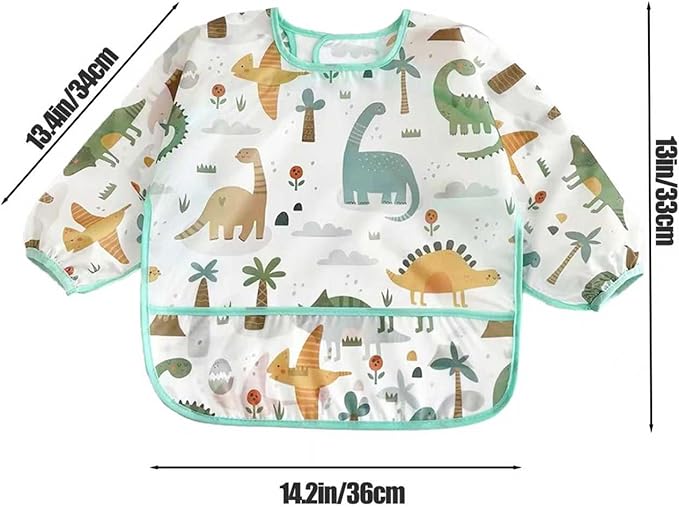 PandaEar 5 Pack Baby Long Sleeve Bibs| Waterproof Full Sleeve Bib - Image 3
