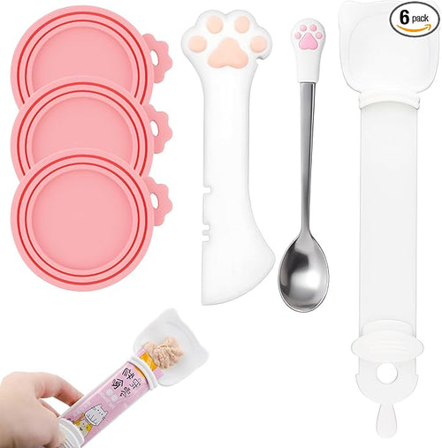 6 PCS Cat Food Can Covers Set, Reusable Silicone Can Lids by Cfyosnk