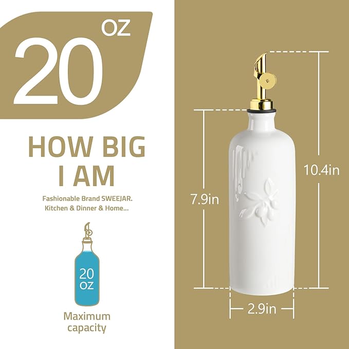 Sweejar Ceramic Olive Oil Dispenser Bottle - Image 4