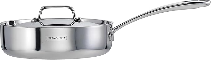Tramontina Utsava Tri-Ply Clad Stainless Steel 2.9-Quart Saute Pan