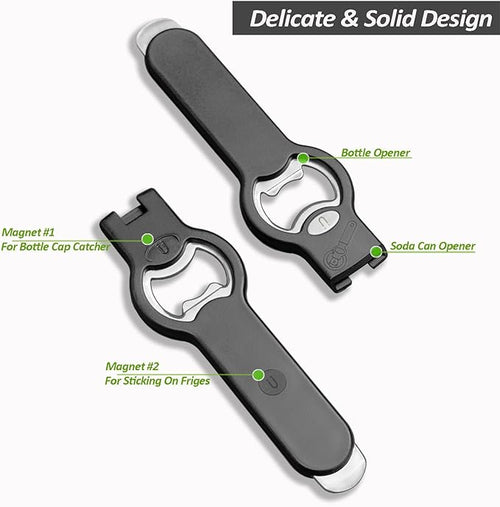 2-in-1 Magnetic Soda Can & Beer Bottle Opener-Dual Magnets - Image 2
