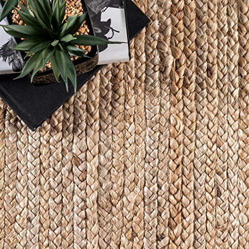 nuLOOM Rigo Natural Solid Flatweave Area Rug, 6' x 9'
