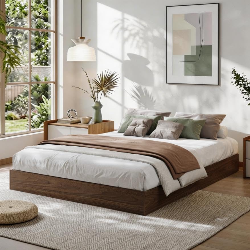 Garvee Wooden Bed Frame, Full Size Platform Bed Frame with Sturdy Slats