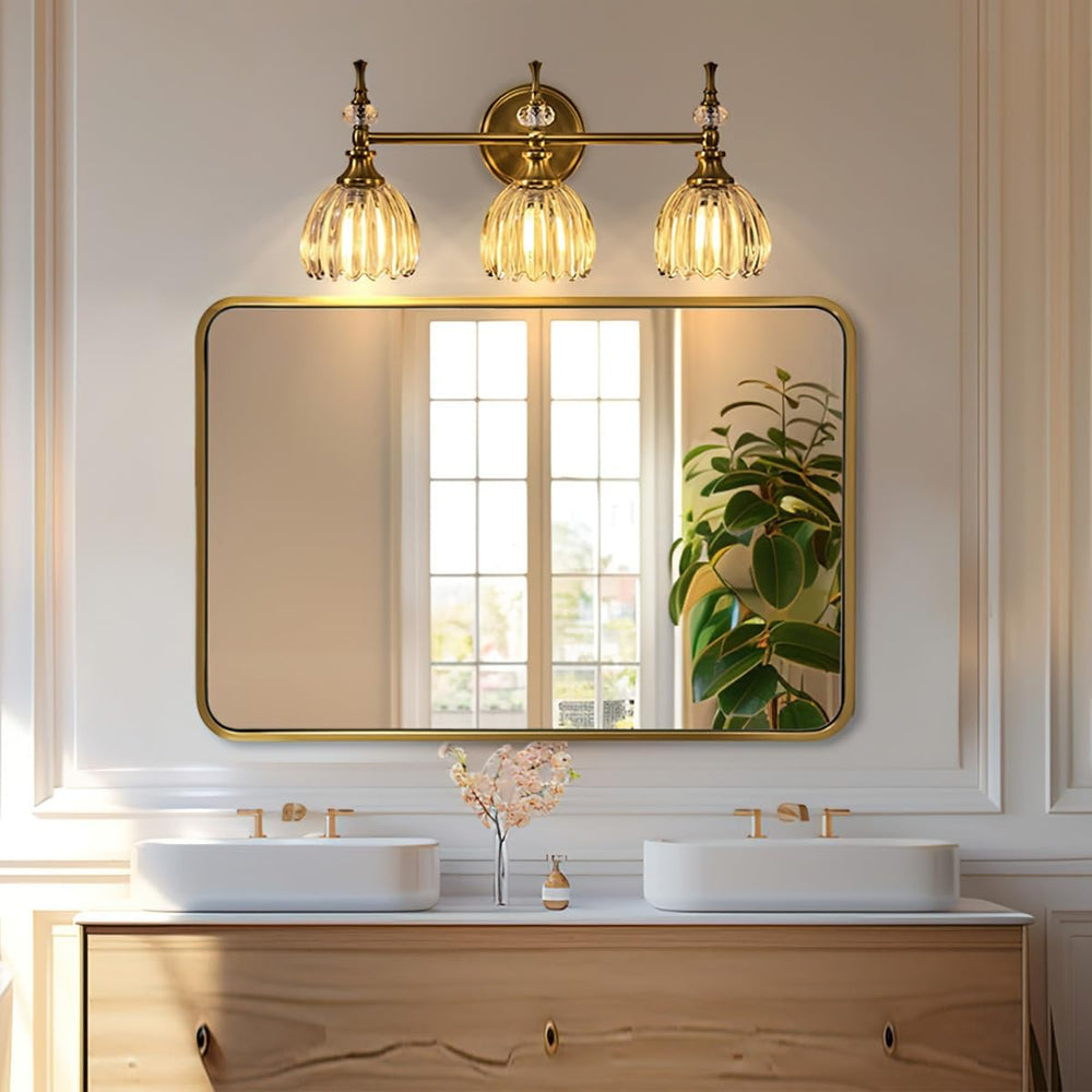ANDY STAR Brushed Gold Mirror 40''X30'', Gold Bathroom Mirror...