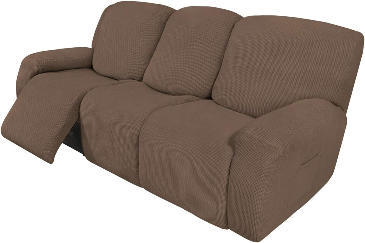 easy-going 8 pieces recliner couch stretch sofa slipcover, main product view