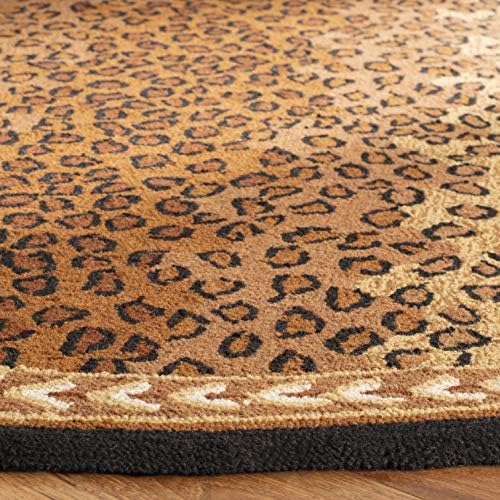 SAFAVIEH Chelsea Collection Area Rug - 6' Round, Black & Brown, Hand-...