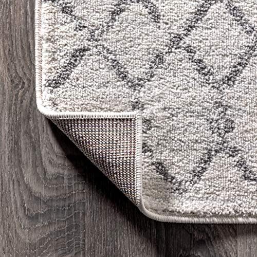 JONATHAN Y Boho Vintage Diamond Cream/Gray Indoor Area Rug 8X10 ft, Moroccan ...