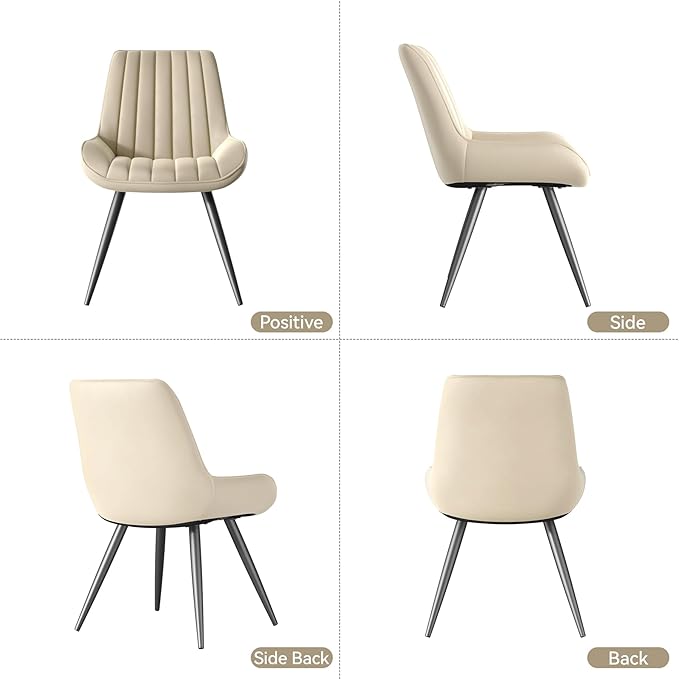 Modern Dining Chairs Set of 4,Upholstered Dining Room Chairs with Thick Cushi...