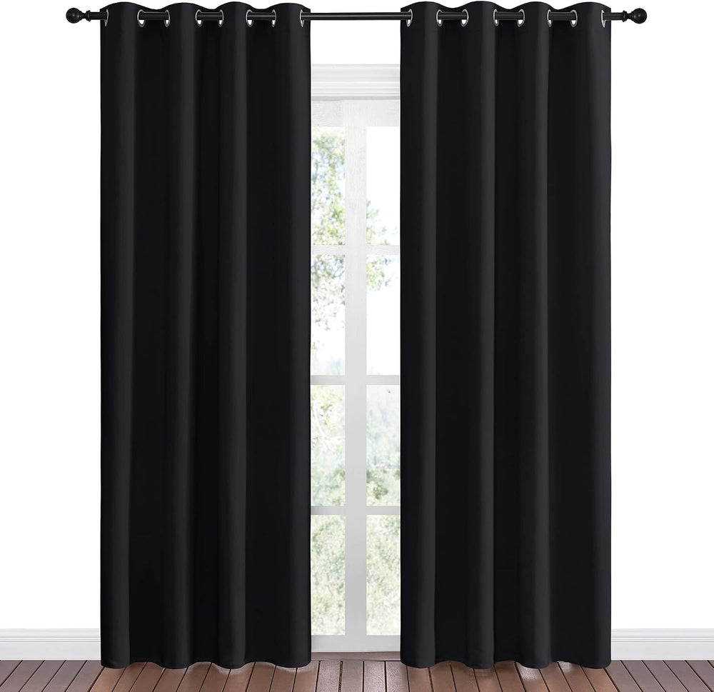 NICETOWN Black Blackout Curtains for Living Room 55" w x 86" L 2 Pa...