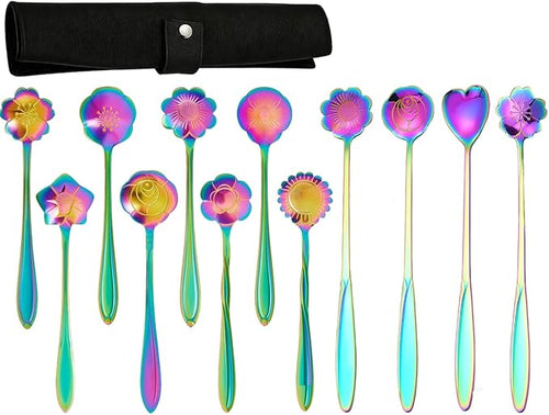 12 Pcs Flower Coffee Tea Spoons Set by SiSiMu