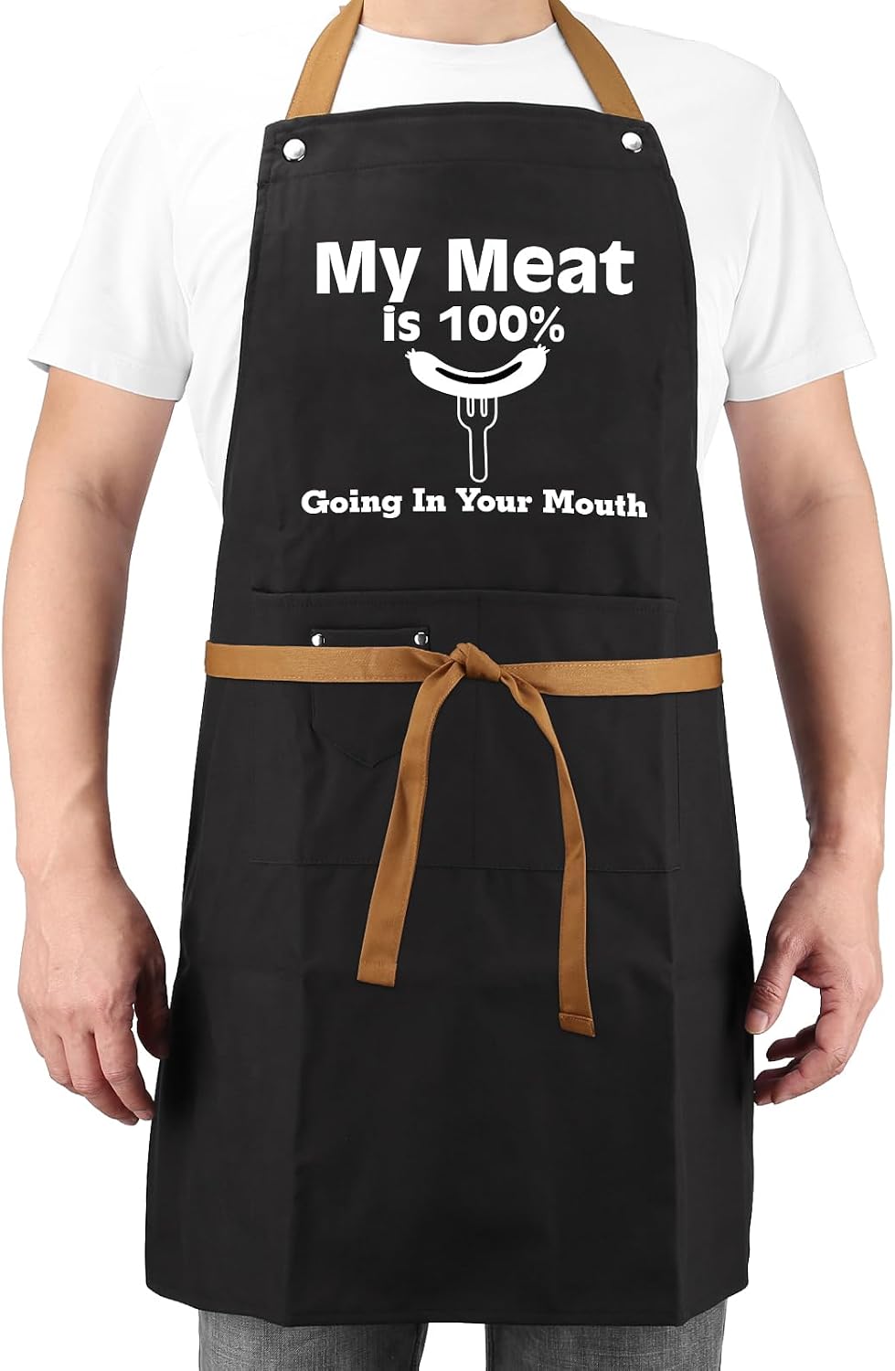 Gifts for Boyfriend, Husband Gag Gifts from Wife, Fathers Day, Birthday Gifts for Men, Naughty Gifts for Him, Anniversary Mens Funny Gifts Gag Gifts - Kitchen Chef Apron w Pockets