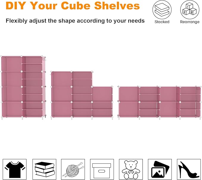 AWTATOS Closet Organizer 8 Cube Storage Shelves Clothes Organizers Closet