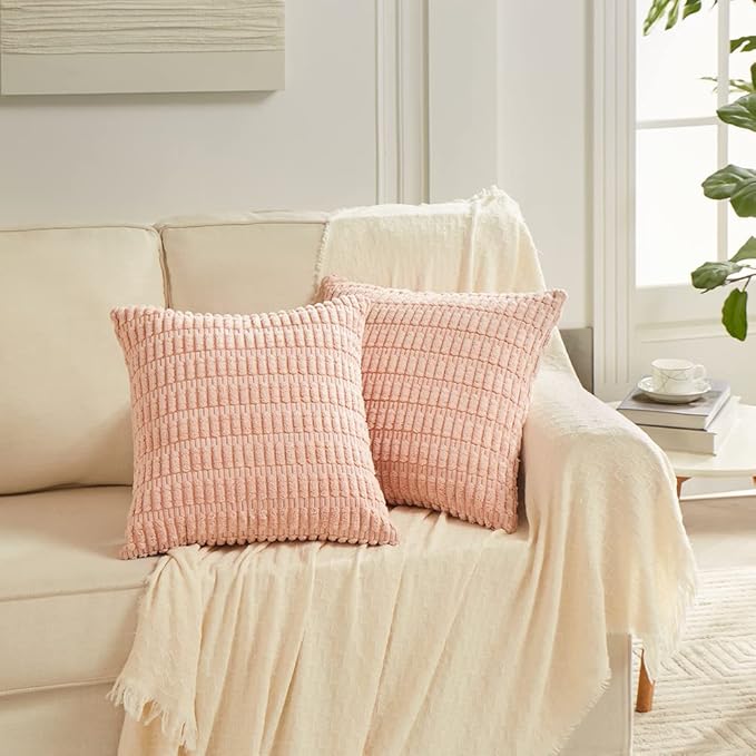 Fancy Homi 4 Packs Boho Pink Decorative Throw Pillow Covers 18x18 Inch - Image 6