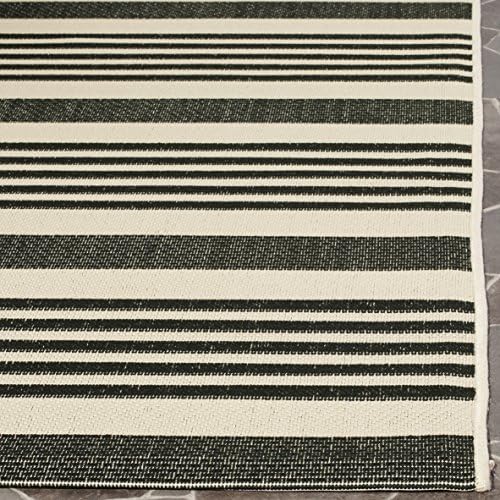 SAFAVIEH Courtyard Outdoor Area Rug 8x10, Large Black & Bone CY6062-216