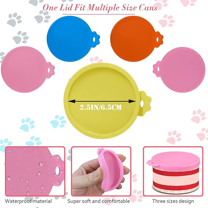 4 Pcs Food Can Lids Pet Can Covers, Silicone Small Pet Food Can Lids Covers - Image 2