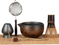 Matcha Whisk Set 7-Piece with Handmade Matcha Bowl & 100-Prong Purple Bamboo by GleeNflux