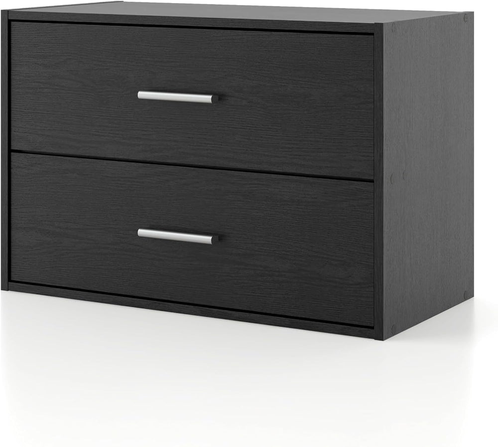 Homes: Inside + Out Apexa 2-Drawer Wooden Stackable Storage Drawers, Small Fo...
