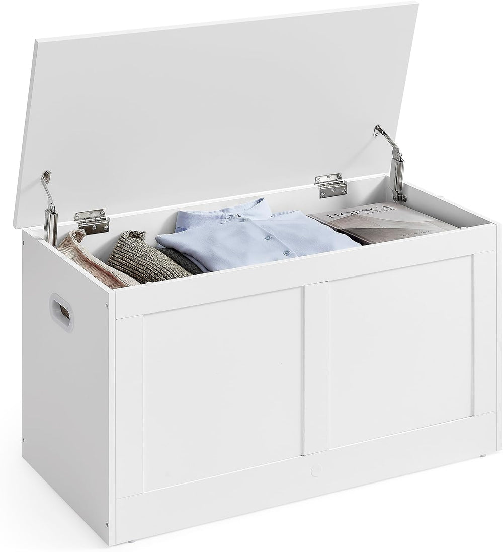 VASAGLE Storage Chest, Storage Trunk with 2 Safety Hinges, Storage Bench, Sho...