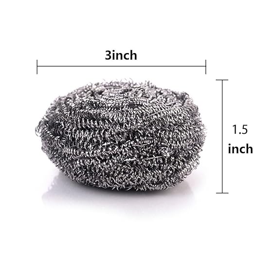 KTOJOY 6 Pack Stainless Steel Wool Scrubber, Scrubbing Scouring Pad, Steel Wool - Image 2