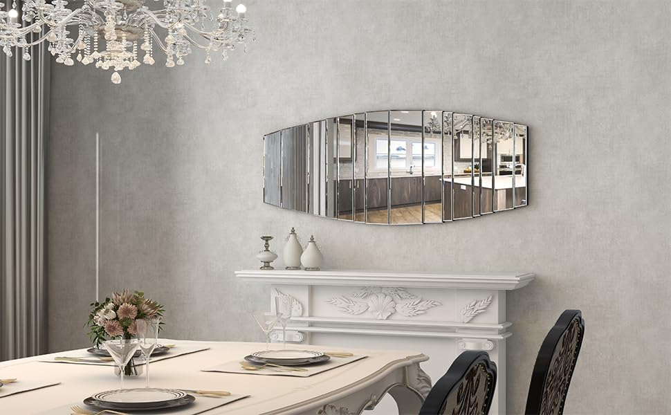SHYFOY Wall Mirror for Decorative, 43"x22" Frameless Modern Mirror