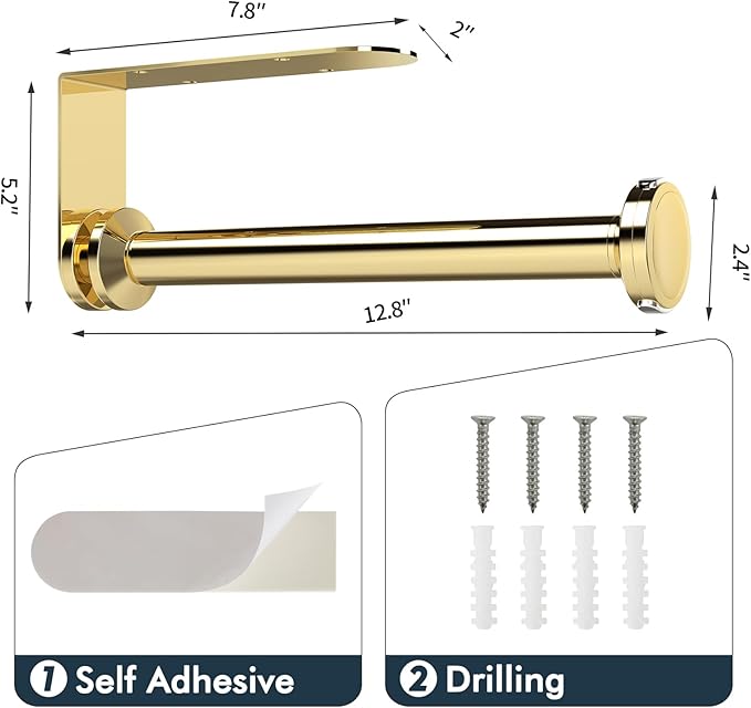 theaoo Paper Towel Holder Under Cabinet, One-Handed Tear Wall Mount Paper Towel - Image 4