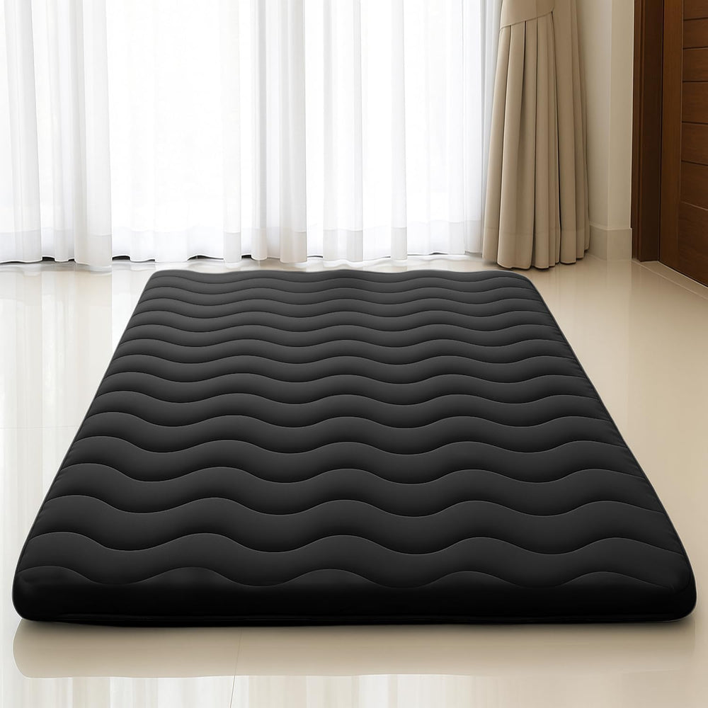 SCHNAUZER HOME Japanese Floor Mattress Futon Mattress Twin 3.5" Thick Black