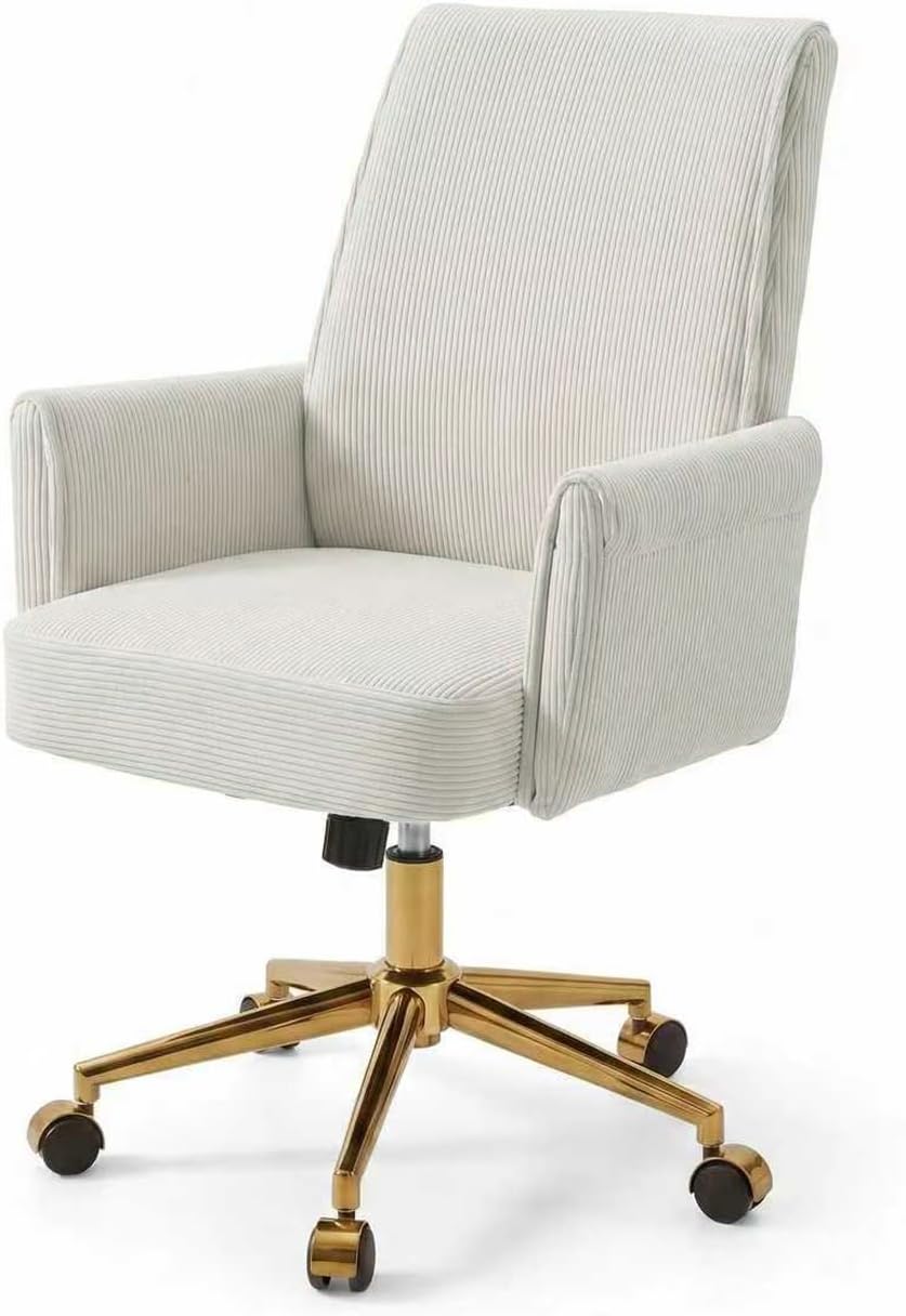 YITAI Stripes Velvet 360°Swivel Desk Chair, Modern Height Adjustable Home Off...
