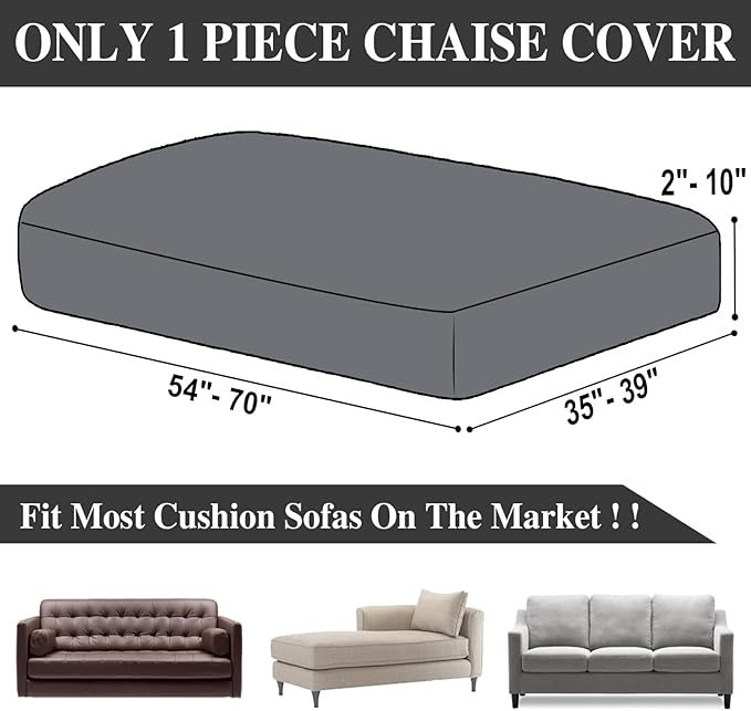 Couch Cushion Cover Chaise Lounge Cover Washable Separate Seat Chaise Couch - Image 6