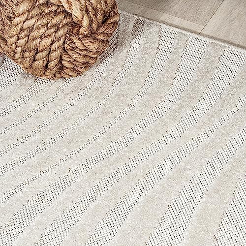 JONATHAN Y Maribo High-Low Abstract Striped Indoor/Outdoor Area Rug, Contempo...