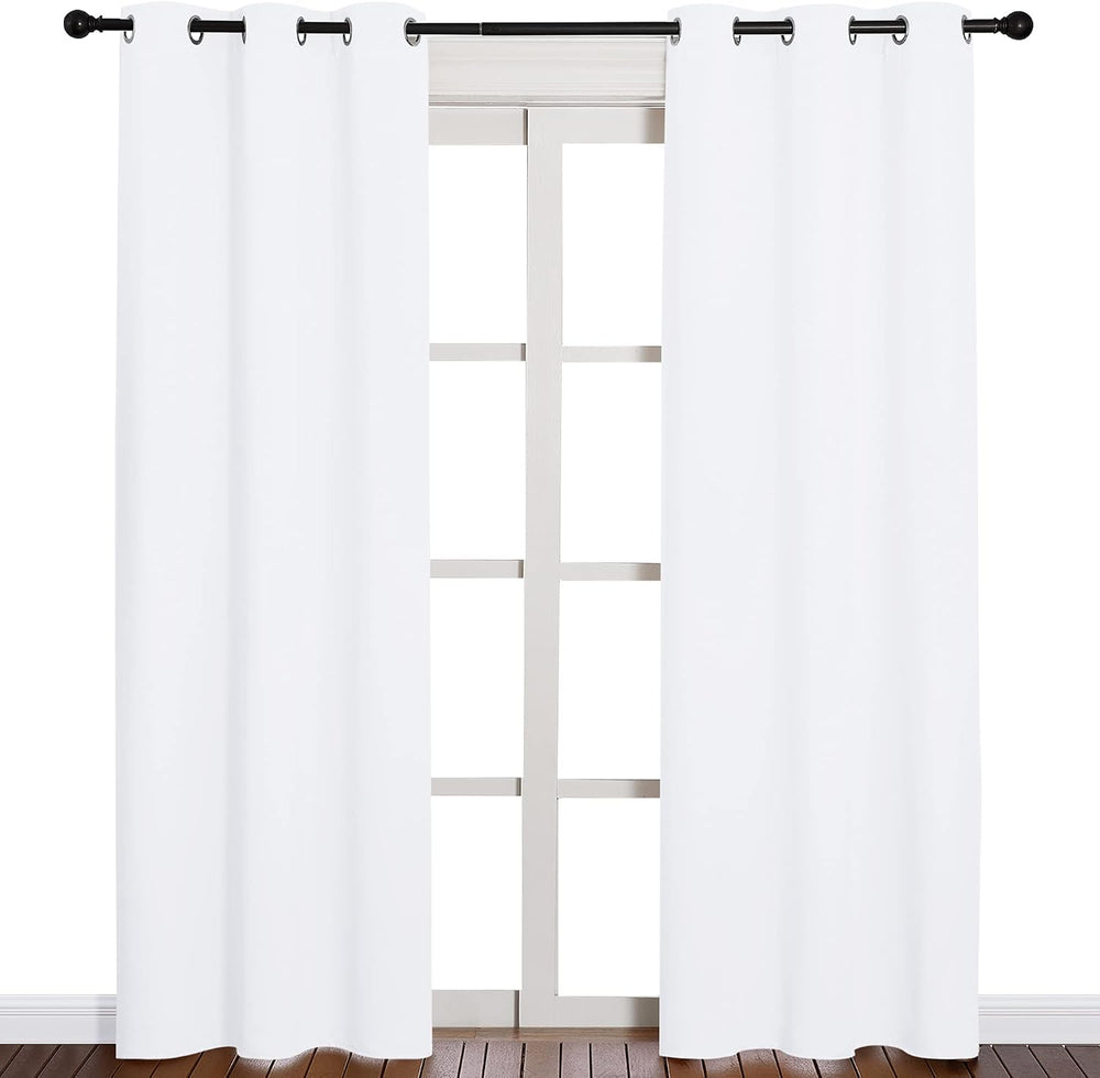 NICETOWN Pure White Blackout Curtains for Living Room 42" x 84" 2 P...