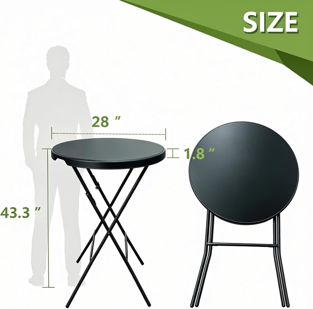 28in Cocktail Table, no Assembly Required, High Top Folding Table