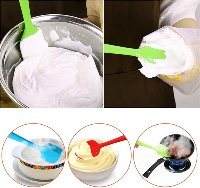 Silicone Spatulas Set, Rubber Spoon Spatula Heat Resistant Spoonula One Piece - Image 3
