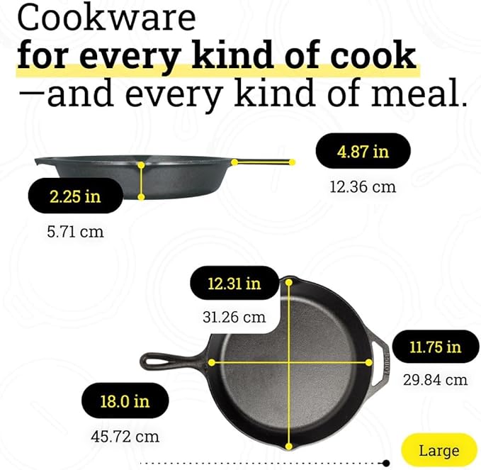 Lodge Seasoned Cast Iron Skillet Set 8, 10.25 & 12 Inches - Image 8