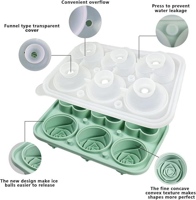 Rose Ice Cube Mold, Heart Shapes Ice Cube Tray, Silicone Ice Mold Fun Shapes - Image 3