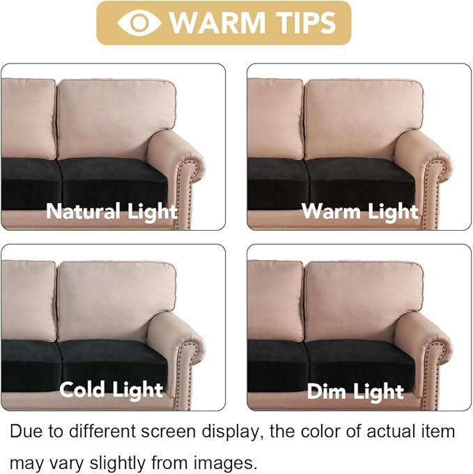 H.VERSAILTEX Velvet Stretch Couch Cushion Cover Plush Cushion Slipcover - Image 6