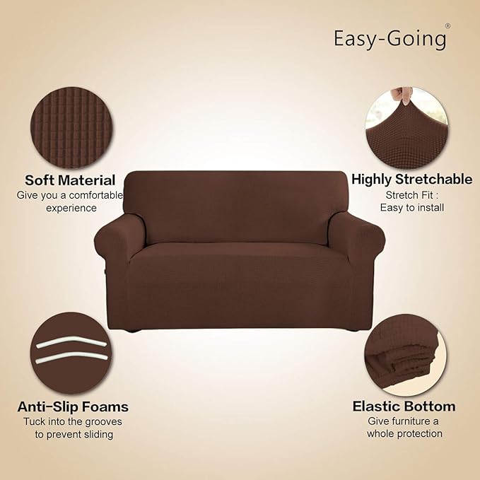Easy-Going Stretch 4 Seater Sofa Slipcover 1-Piece Sofa Cover Furniture - Image 4
