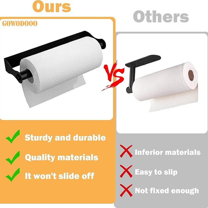Paper Towel Holder Under Cabinet, Paper Towel Holder, Waterproof and Rustproof - Image 5