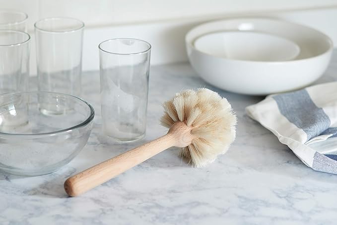 Fox Run Kitchen Brush, Natural Horsehair Fiber Dish and Glass Brush - Image 5