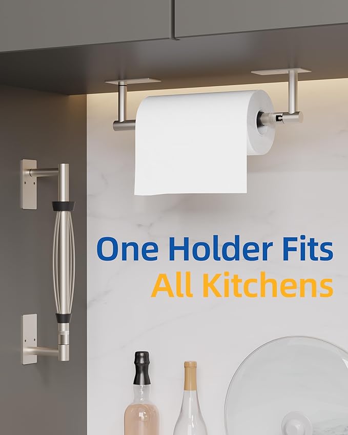 RUACQ Paper Towel Holder Under Cabinet, One Hand Tearing Paper Towel Holder - Image 7