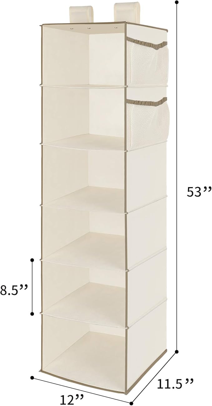 MAX Houser 6 Tier Shelf Hanging Closet Organizer, Closet Hanging Shelf - Image 3