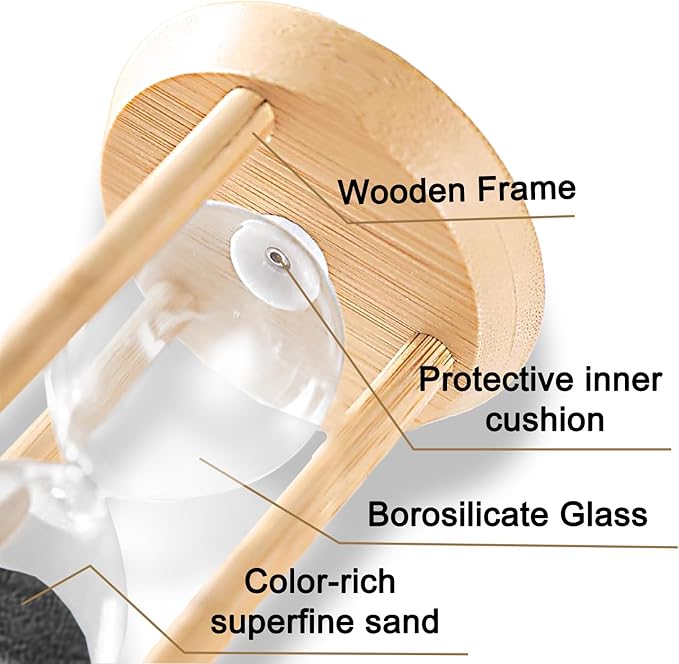 5 Minute Hourglass, 5 Min Wooden Sand Timer, Wood Sand Watch, Five Minute Mini - Image 4